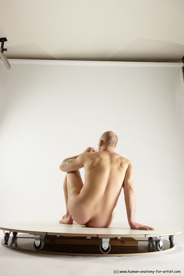 Nude Man White Sitting poses - simple Slim Bald Sitting poses - ALL Multi angles poses Realistic