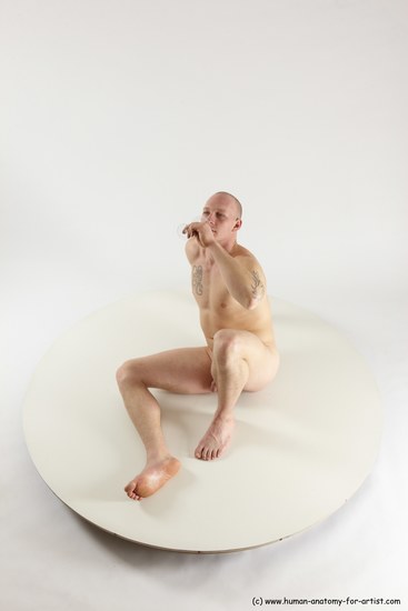 Nude Man White Sitting poses - simple Slim Bald Sitting poses - ALL Multi angles poses Realistic