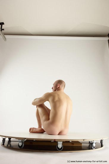 Nude Man White Sitting poses - simple Slim Bald Sitting poses - ALL Multi angles poses Realistic