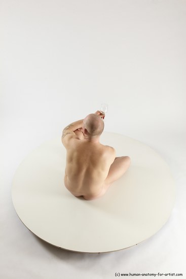 Nude Man White Sitting poses - simple Slim Bald Sitting poses - ALL Multi angles poses Realistic