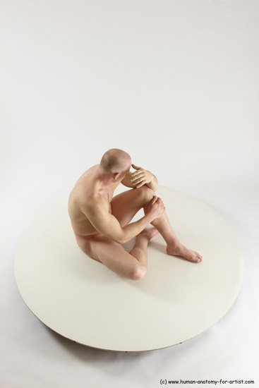 Nude Man White Sitting poses - simple Slim Bald Sitting poses - ALL Multi angles poses Realistic