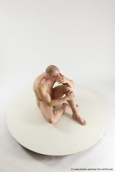 Nude Man White Sitting poses - simple Slim Bald Sitting poses - ALL Multi angles poses Realistic