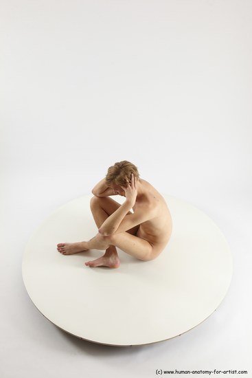 Nude Man White Sitting poses - simple Underweight Medium Brown Sitting poses - ALL Multi angles poses Realistic