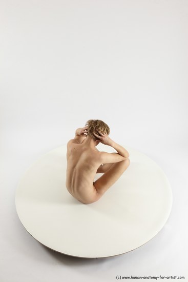 Nude Man White Sitting poses - simple Underweight Medium Brown Sitting poses - ALL Multi angles poses Realistic