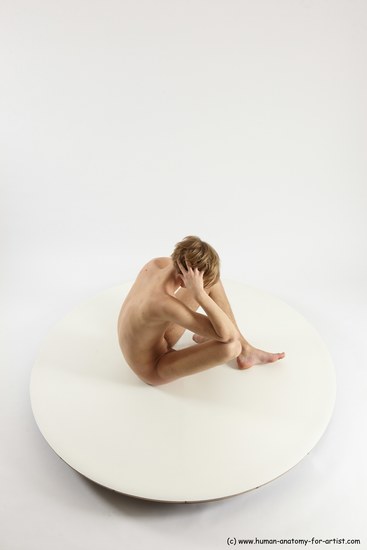 Nude Man White Sitting poses - simple Underweight Medium Brown Sitting poses - ALL Multi angles poses Realistic