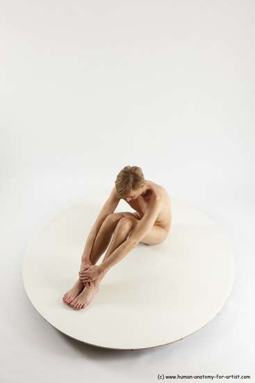 Nude Man White Sitting poses - simple Underweight Medium Brown Sitting poses - ALL Multi angles poses Realistic