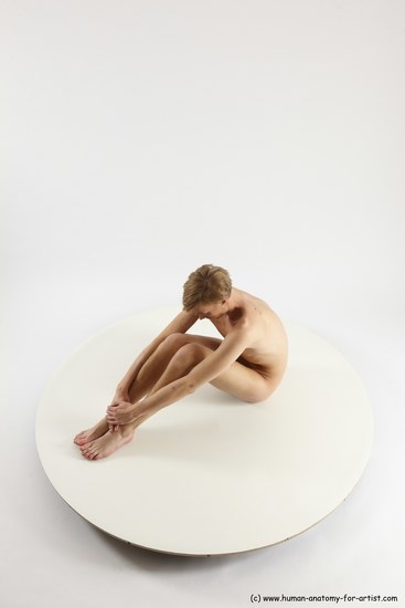 Nude Man White Sitting poses - simple Underweight Medium Brown Sitting poses - ALL Multi angles poses Realistic