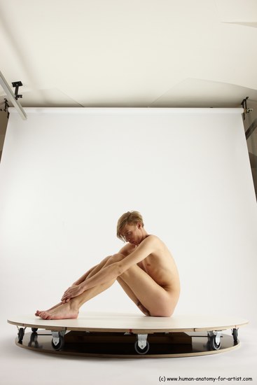 Nude Man White Sitting poses - simple Underweight Medium Brown Sitting poses - ALL Multi angles poses Realistic