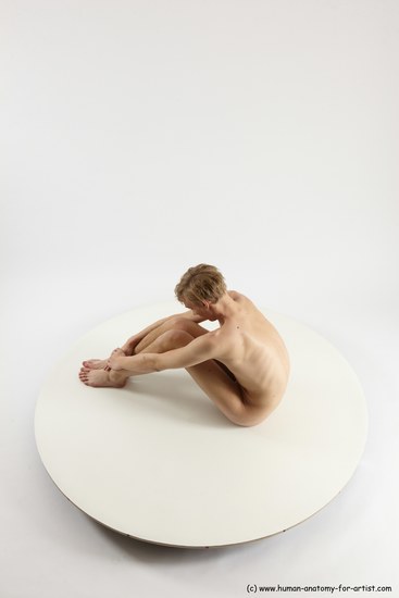 Nude Man White Sitting poses - simple Underweight Medium Brown Sitting poses - ALL Multi angles poses Realistic