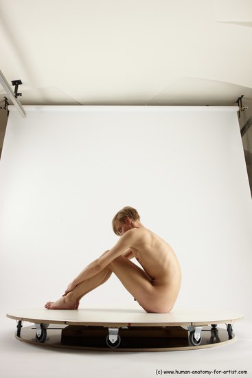 Nude Man White Sitting poses - simple Underweight Medium Brown Sitting poses - ALL Multi angles poses Realistic