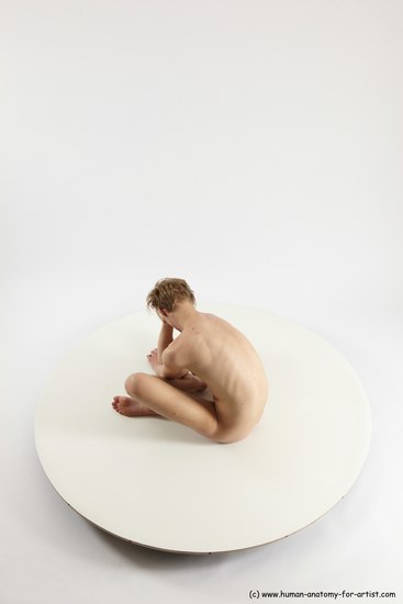 Nude Man White Sitting poses - simple Underweight Medium Brown Sitting poses - ALL Multi angles poses Realistic