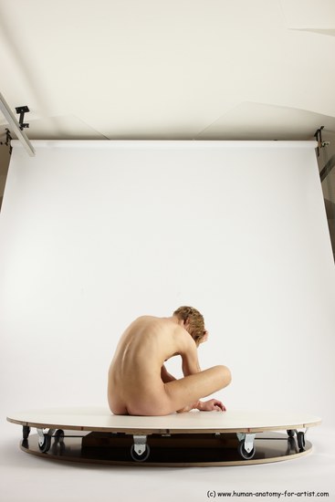 Nude Man White Sitting poses - simple Underweight Medium Brown Sitting poses - ALL Multi angles poses Realistic