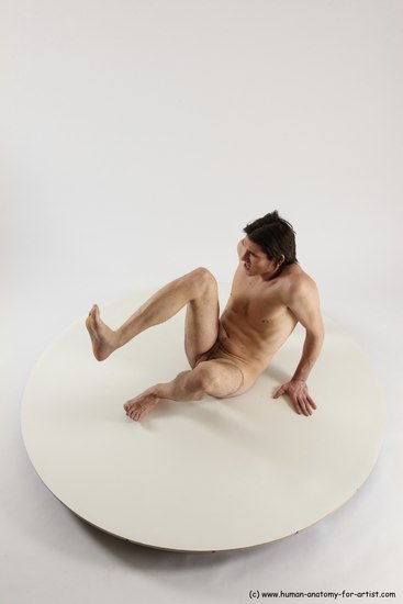 Nude Man White Sitting poses - simple Slim Short Brown Sitting poses - ALL Multi angles poses Realistic