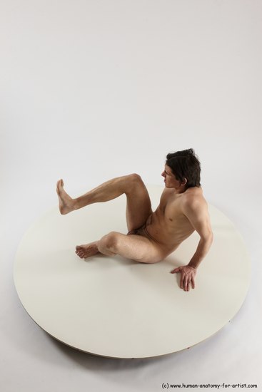 Nude Man White Sitting poses - simple Slim Short Brown Sitting poses - ALL Multi angles poses Realistic