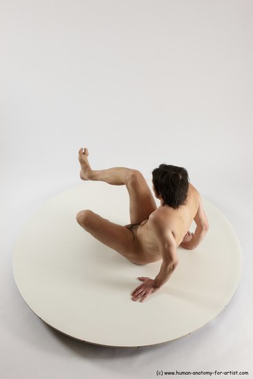 Nude Man White Sitting poses - simple Slim Short Brown Sitting poses - ALL Multi angles poses Realistic