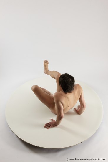 Nude Man White Sitting poses - simple Slim Short Brown Sitting poses - ALL Multi angles poses Realistic