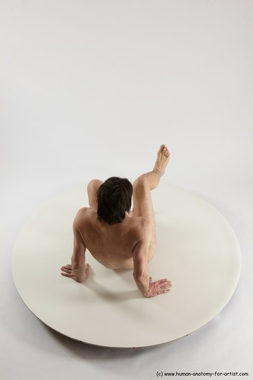 Nude Man White Sitting poses - simple Slim Short Brown Sitting poses - ALL Multi angles poses Realistic