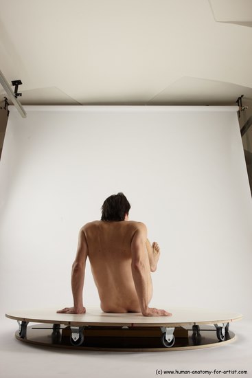 Nude Man White Sitting poses - simple Slim Short Brown Sitting poses - ALL Multi angles poses Realistic