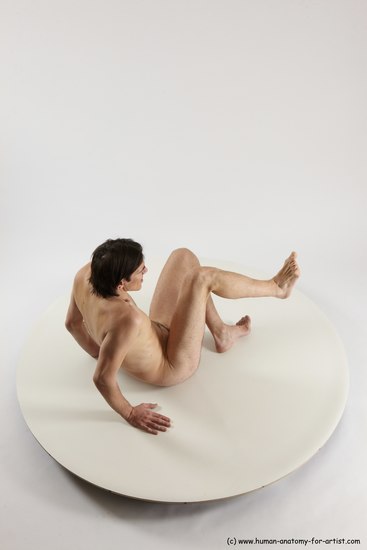 Nude Man White Sitting poses - simple Slim Short Brown Sitting poses - ALL Multi angles poses Realistic