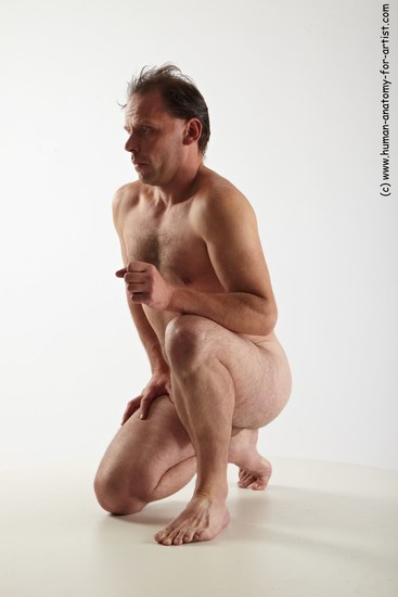 Nude Man White Average Short Brown Sitting poses - ALL Sitting poses - on knees Realistic