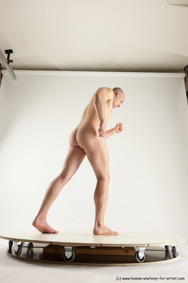 Nude Man White Standing poses - ALL Slim Bald Standing poses - simple Multi angles poses Realistic