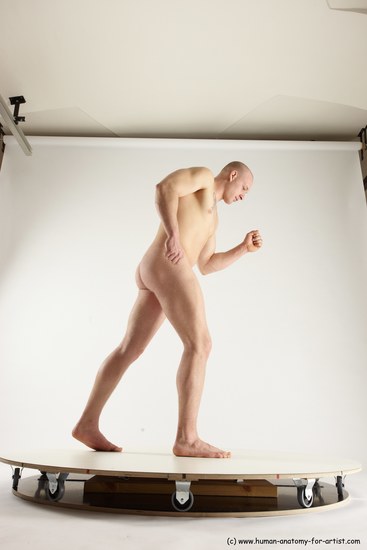 Nude Man White Standing poses - ALL Slim Bald Standing poses - simple Multi angles poses Realistic