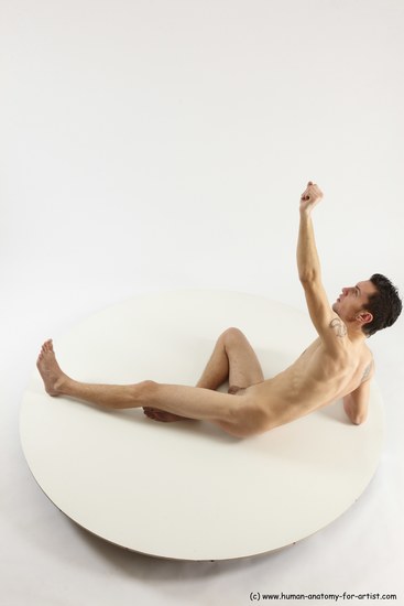 Nude Man White Laying poses - ALL Athletic Short Brown Laying poses - on side Multi angles poses Realistic