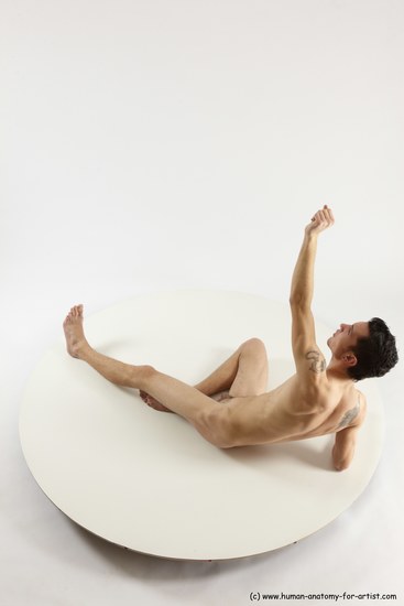 Nude Man White Laying poses - ALL Athletic Short Brown Laying poses - on side Multi angles poses Realistic