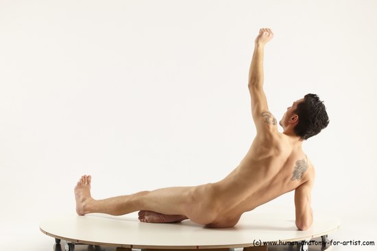 Nude Man White Laying poses - ALL Athletic Short Brown Laying poses - on side Multi angles poses Realistic