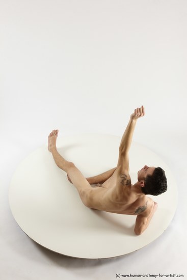 Nude Man White Laying poses - ALL Athletic Short Brown Laying poses - on side Multi angles poses Realistic