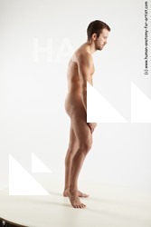 Nude Man White Standing poses - ALL Slim Short Brown Standing poses - simple Realistic
