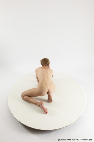 Nude Man White Underweight Medium Brown Sitting poses - ALL Sitting poses - on knees Multi angles poses Realistic