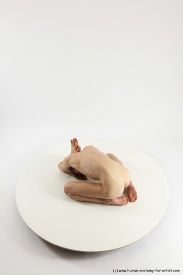 Nude Man White Underweight Medium Brown Sitting poses - ALL Sitting poses - on knees Multi angles poses Realistic