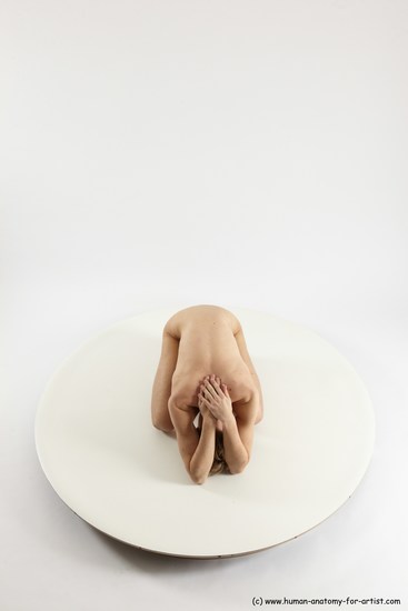 Nude Man White Underweight Medium Brown Sitting poses - ALL Sitting poses - on knees Multi angles poses Realistic