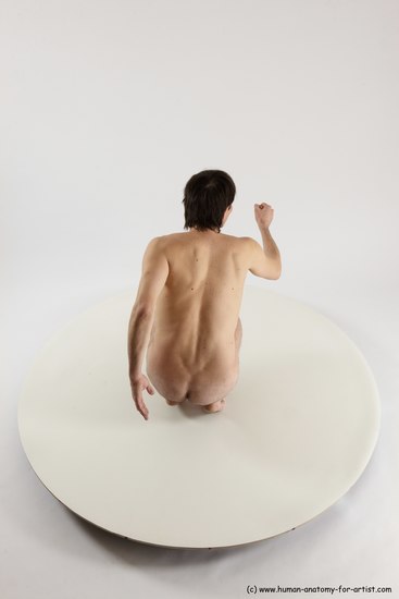 Nude Man White Standing poses - ALL Slim Short Brown Standing poses - knee-bend Multi angles poses Realistic