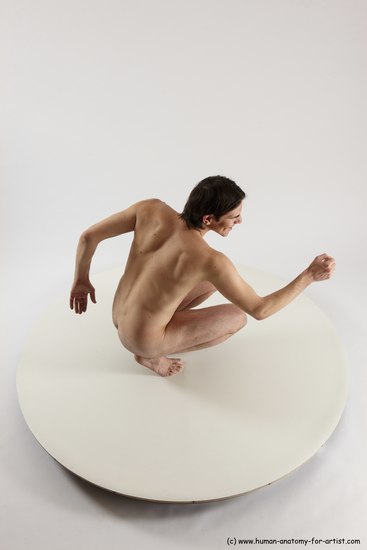 Nude Man White Standing poses - ALL Slim Short Brown Standing poses - knee-bend Multi angles poses Realistic