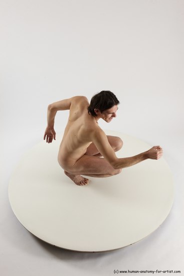 Nude Man White Standing poses - ALL Slim Short Brown Standing poses - knee-bend Multi angles poses Realistic