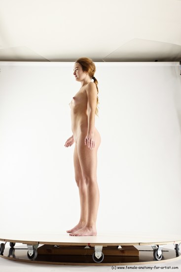 Nude White Standing poses - ALL Slim Long Blond Standing poses - simple Multi angles poses Realistic