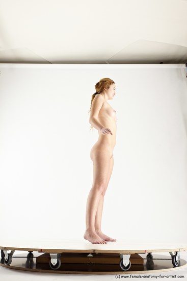 Nude White Standing poses - ALL Slim Long Blond Standing poses - simple Multi angles poses Realistic