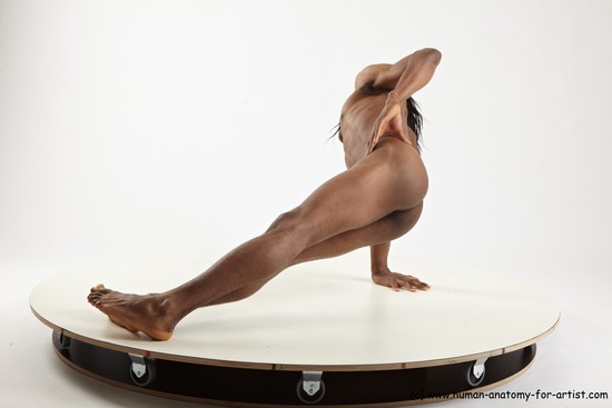 Nude Man Black Athletic Black Dancing Dreadlocks Realistic