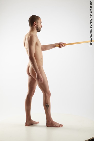 Nude Man White Standing poses - ALL Slim Short Brown Standing poses - simple Realistic