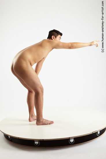 Nude Man Asian Standing poses - ALL Slim Short Black Standing poses - simple Realistic