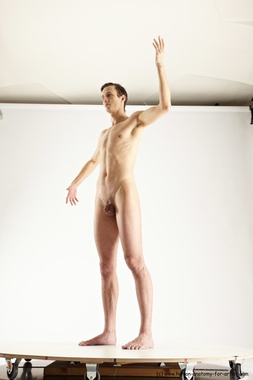 Nude Man White Standing poses - ALL Athletic Short Brown Standing poses - simple Multi angles poses Realistic