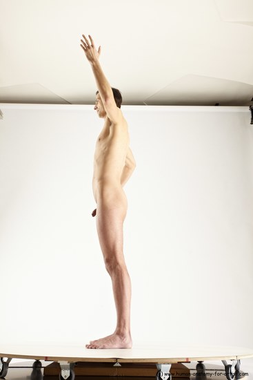 Nude Man White Standing poses - ALL Athletic Short Brown Standing poses - simple Multi angles poses Realistic