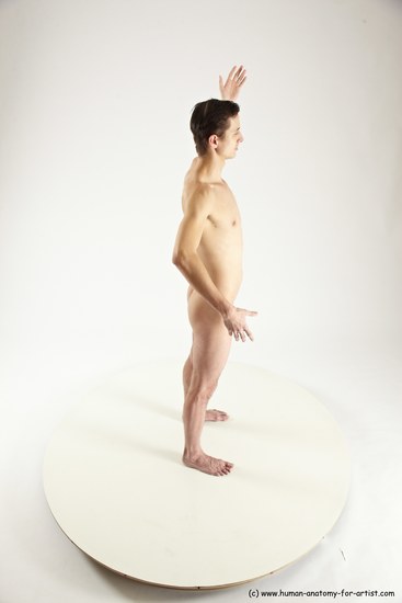 Nude Man White Standing poses - ALL Athletic Short Brown Standing poses - simple Multi angles poses Realistic