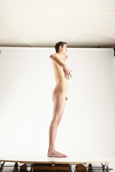 Nude Man White Standing poses - ALL Athletic Short Brown Standing poses - simple Multi angles poses Realistic