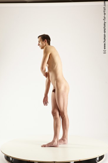 Nude Man White Standing poses - ALL Athletic Short Brown Standing poses - simple Multi angles poses Realistic