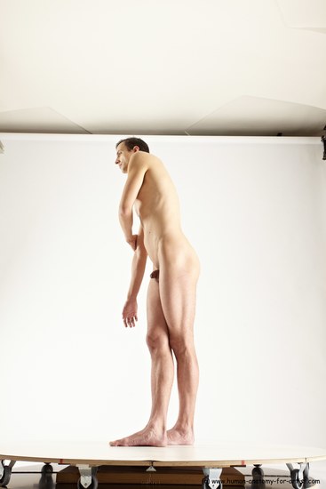 Nude Man White Standing poses - ALL Athletic Short Brown Standing poses - simple Multi angles poses Realistic