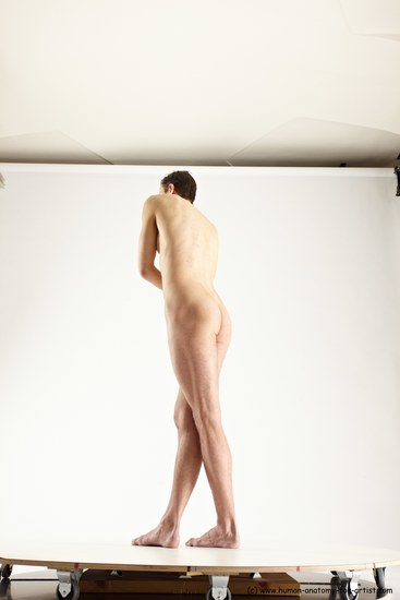 Nude Man White Standing poses - ALL Athletic Short Brown Standing poses - simple Multi angles poses Realistic