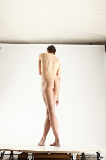 Nude Man White Standing poses - ALL Athletic Short Brown Standing poses - simple Multi angles poses Realistic